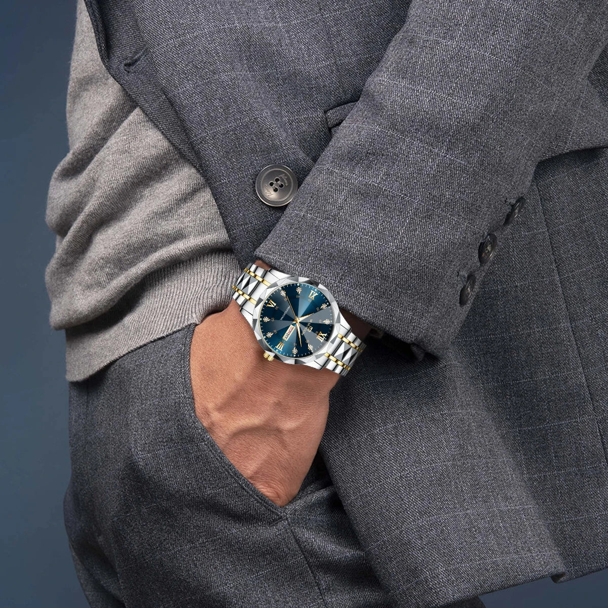 Relógio VILLTRUM Monarch Blue – Diamond Steel Luxury
