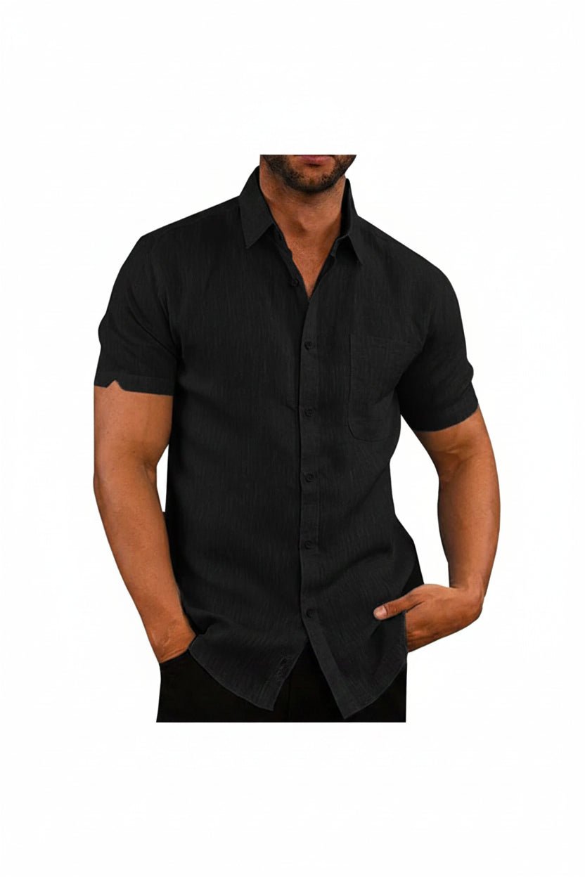 Camisa Masculina Premium em Linho e Algodão – Elegância Casual de Verão | VILLTRUM