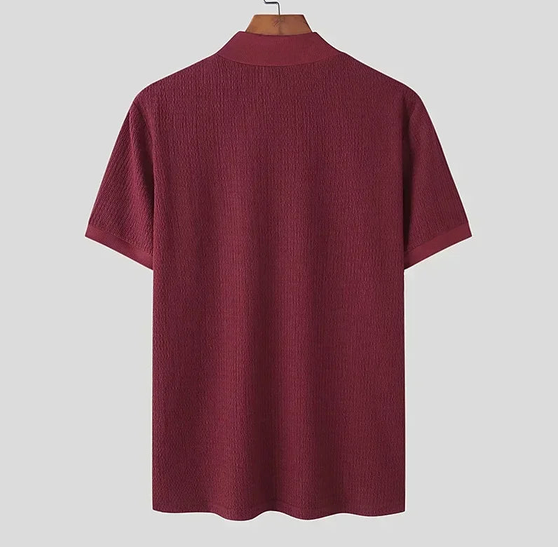 Camiseta Masculina Gola Alta Premium – Elegância Minimalista | VILLTRUM