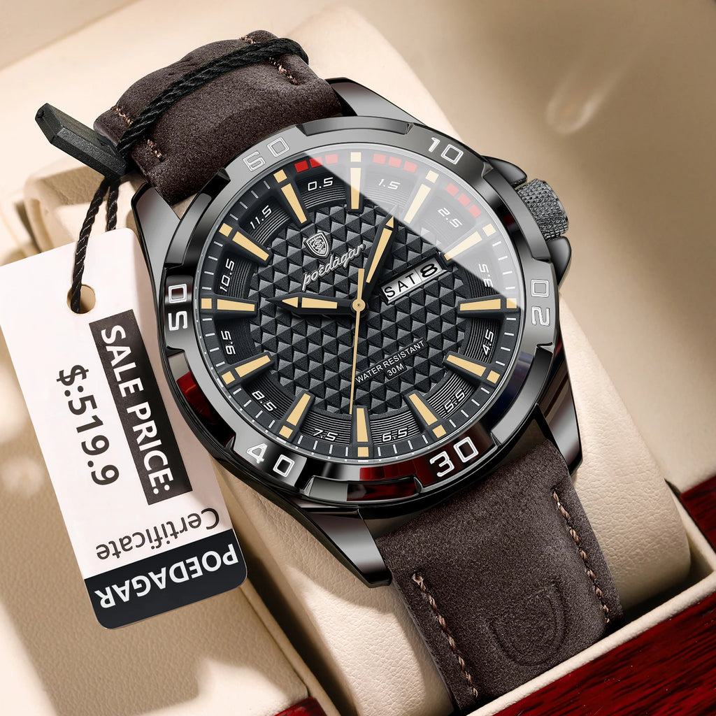 Relógio Masculino Premium Original – Luxury Sport em Couro VILLTRUM