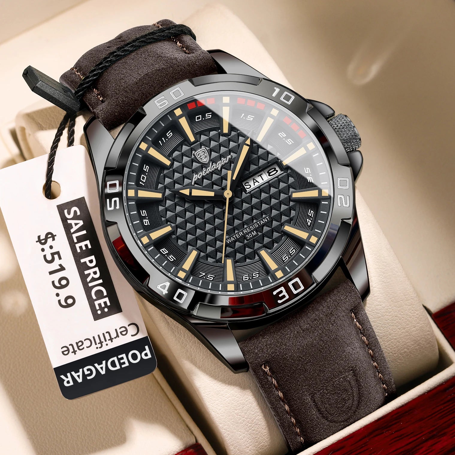 Relógio Masculino Premium Original – Luxury Sport em Couro VILLTRUM