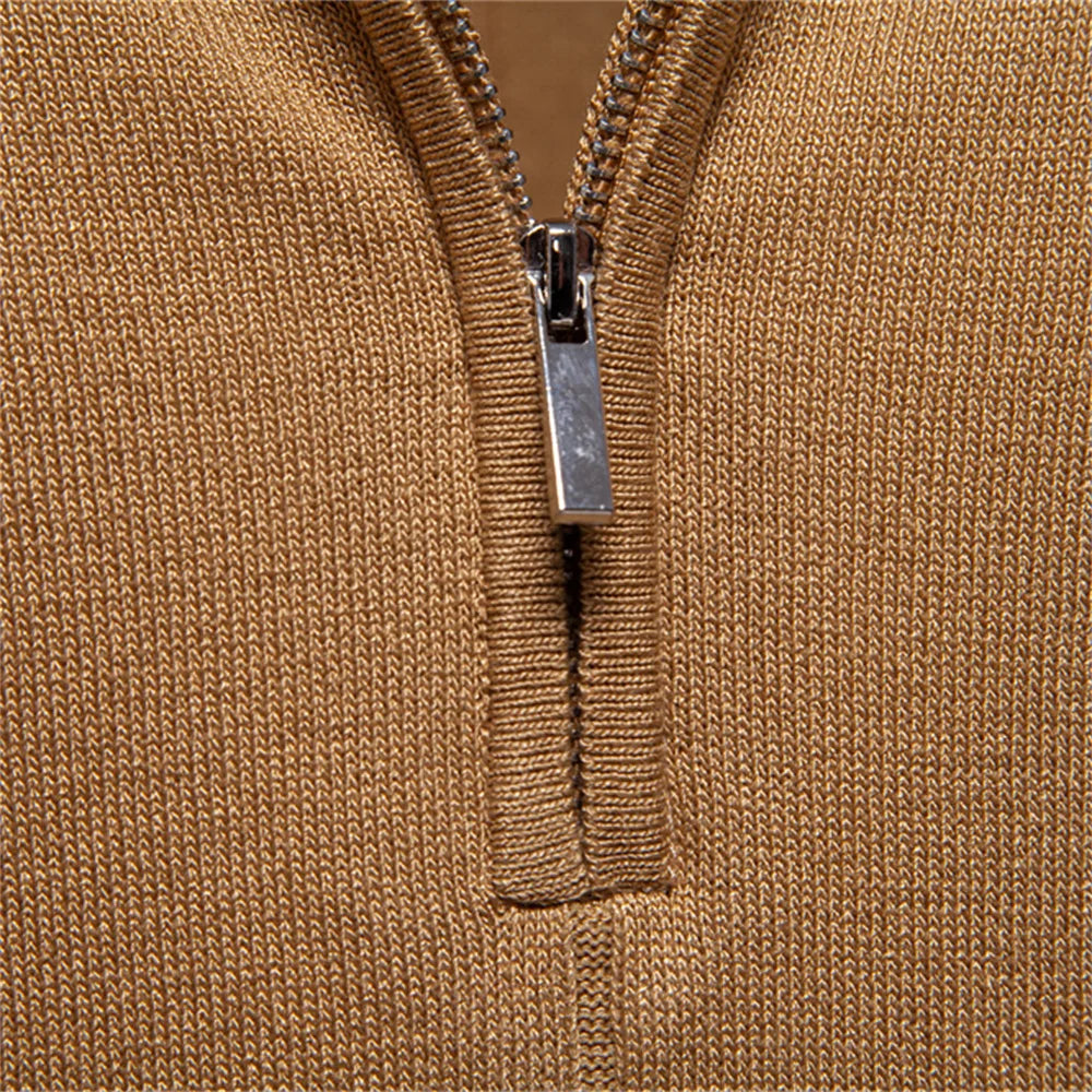 Polo Masculina Premium com Zíper – Elegância Slim Fit  | VILLTRUM