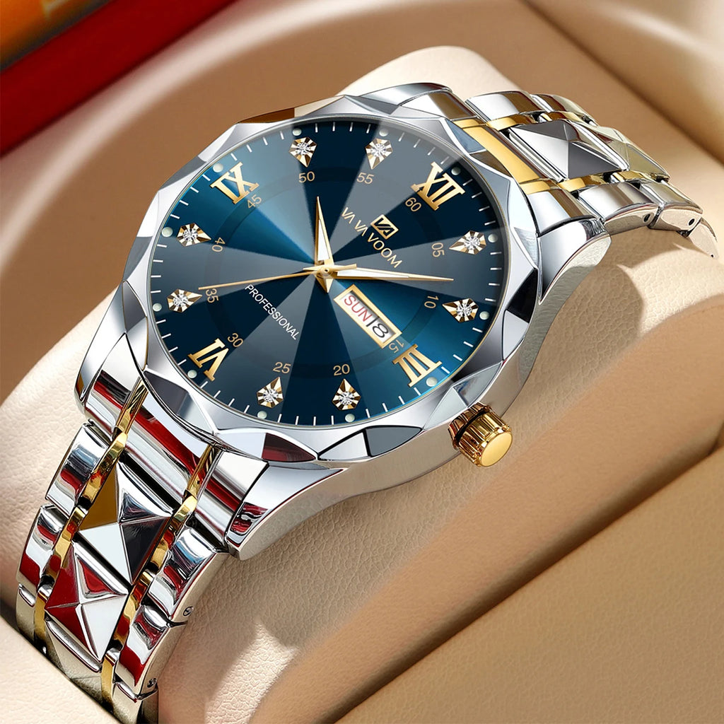 Relógio VILLTRUM Monarch Blue – Diamond Steel Luxury
