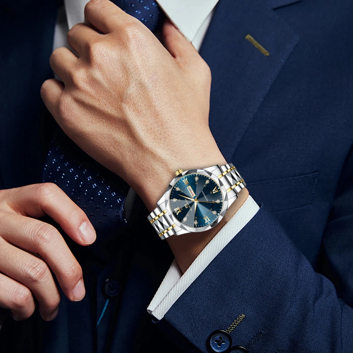 Relógio VILLTRUM Monarch Blue – Diamond Steel Luxury