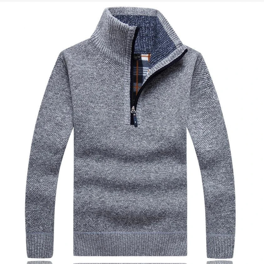 Suéter Masculino VILLTRUM – Gola Alta Half Zipper Fleece Premium