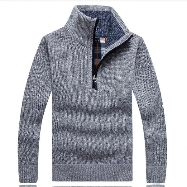 Suéter Masculino VILLTRUM – Gola Alta Half Zipper Fleece Premium