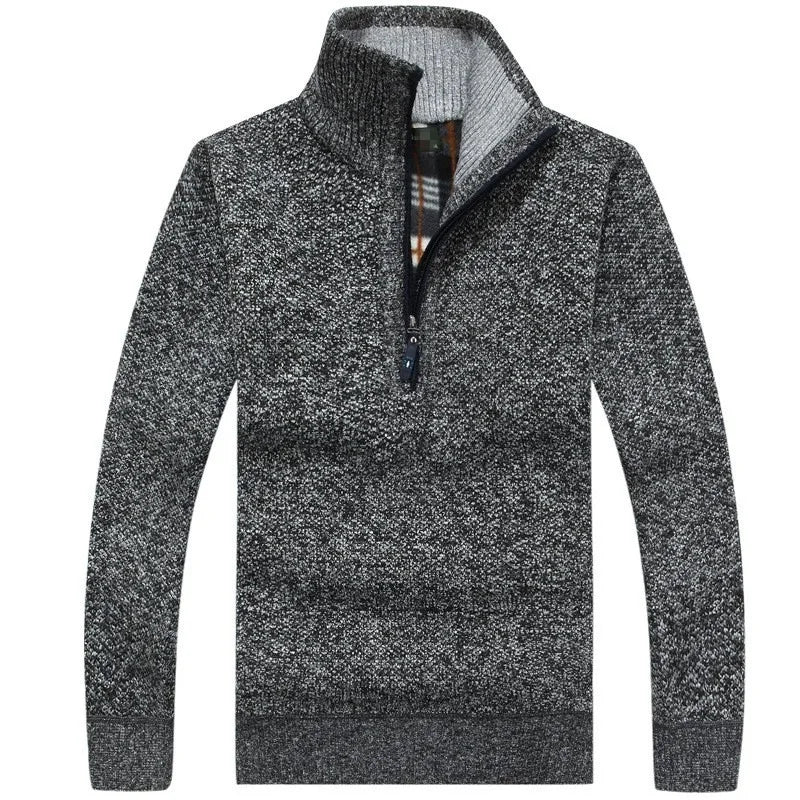 Suéter Masculino VILLTRUM – Gola Alta Half Zipper Fleece Premium