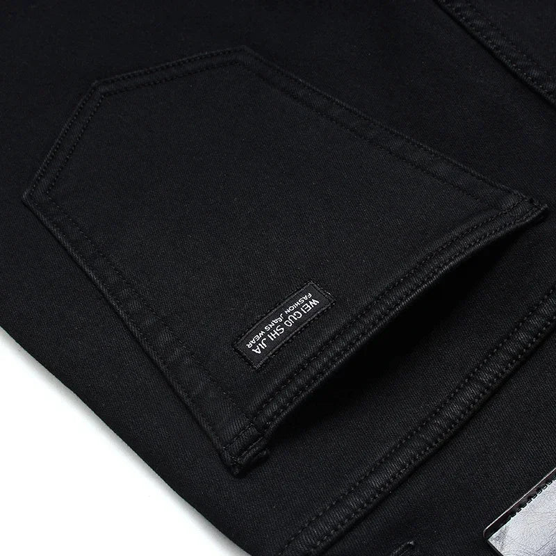 Calça Jeans Masculina Premium – Elegância Biker Slim Fit | VILLTRUM