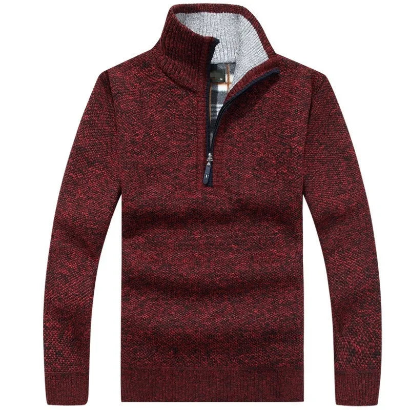 Suéter Masculino VILLTRUM – Gola Alta Half Zipper Fleece Premium