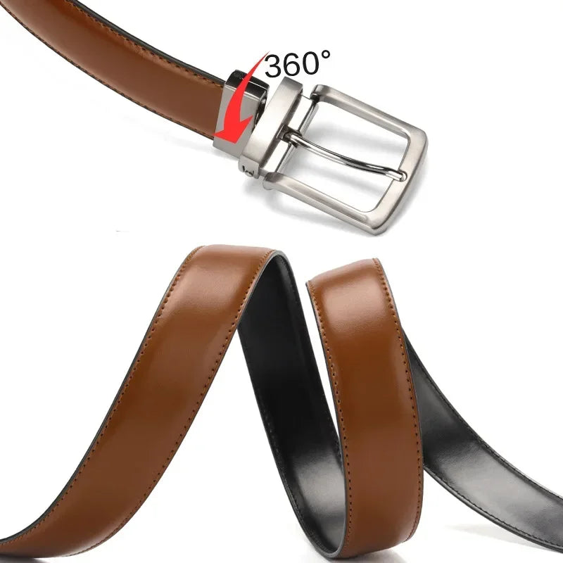 Cinto Masculino em Couro Legítimo Double-Sided Premium – VILLTRUM