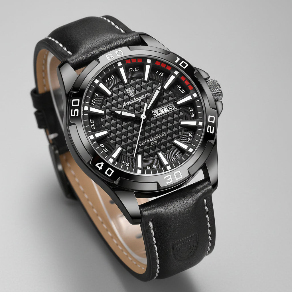 Relógio Masculino Premium Original – Luxury Sport em Couro VILLTRUM