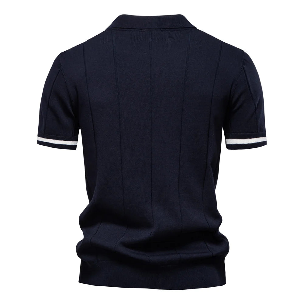 Polo Masculina Premium com Zíper – Elegância Slim Fit  | VILLTRUM
