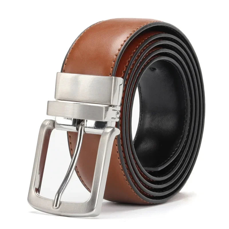 Cinto Masculino em Couro Legítimo Double-Sided Premium – VILLTRUM
