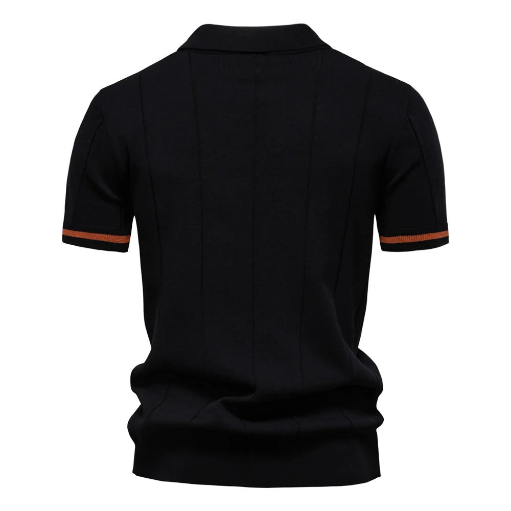 Polo Masculina Premium com Zíper – Elegância Slim Fit  | VILLTRUM