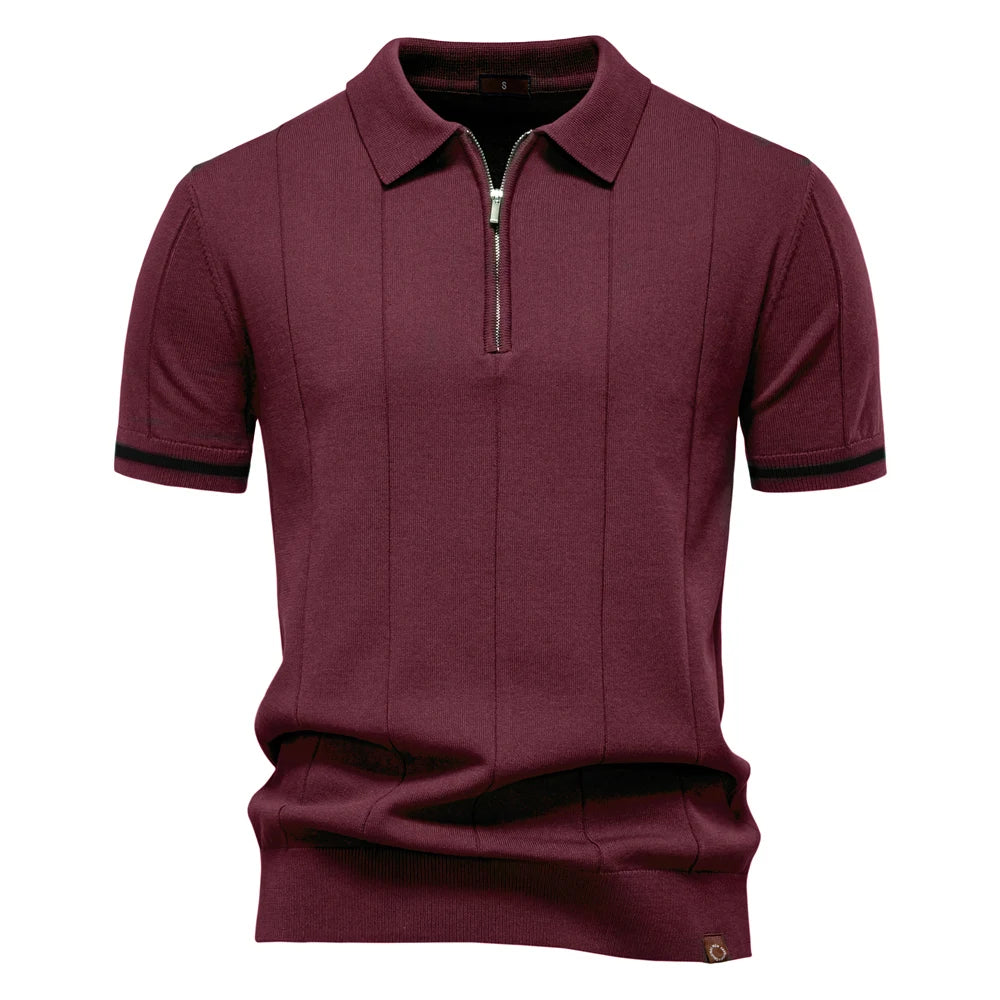 Polo Masculina Premium com Zíper – Elegância Slim Fit  | VILLTRUM