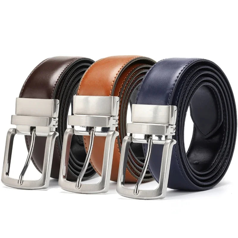 Cinto Masculino em Couro Legítimo Double-Sided Premium – VILLTRUM