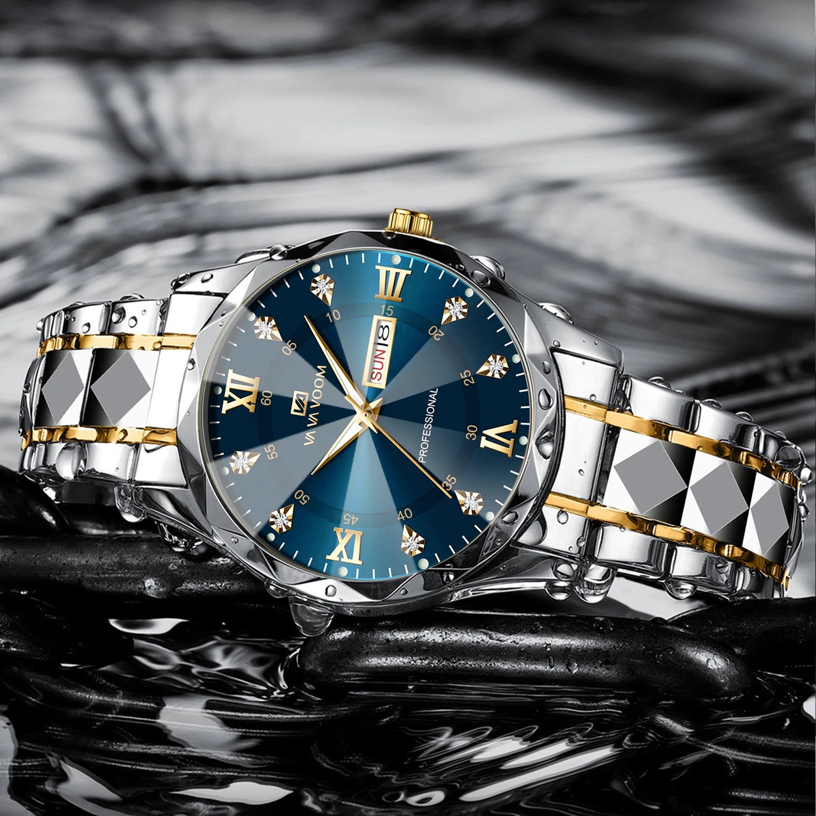 Relógio VILLTRUM Monarch Blue – Diamond Steel Luxury