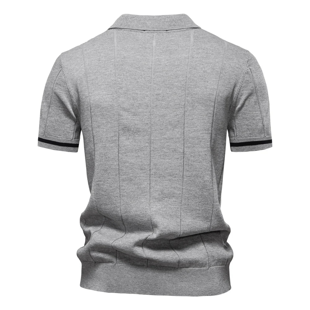 Polo Masculina Premium com Zíper – Elegância Slim Fit  | VILLTRUM