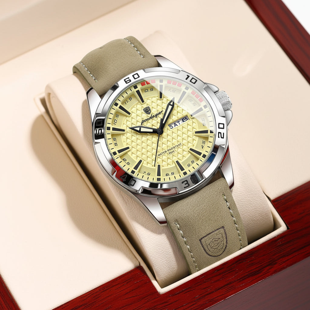 Relógio Masculino Premium Original – Luxury Sport em Couro VILLTRUM