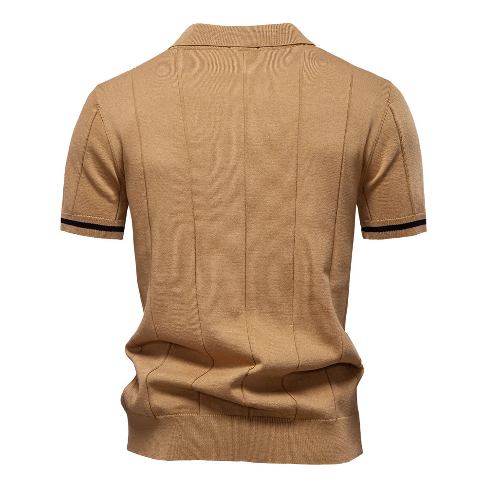 Polo Masculina Premium com Zíper – Elegância Slim Fit  | VILLTRUM