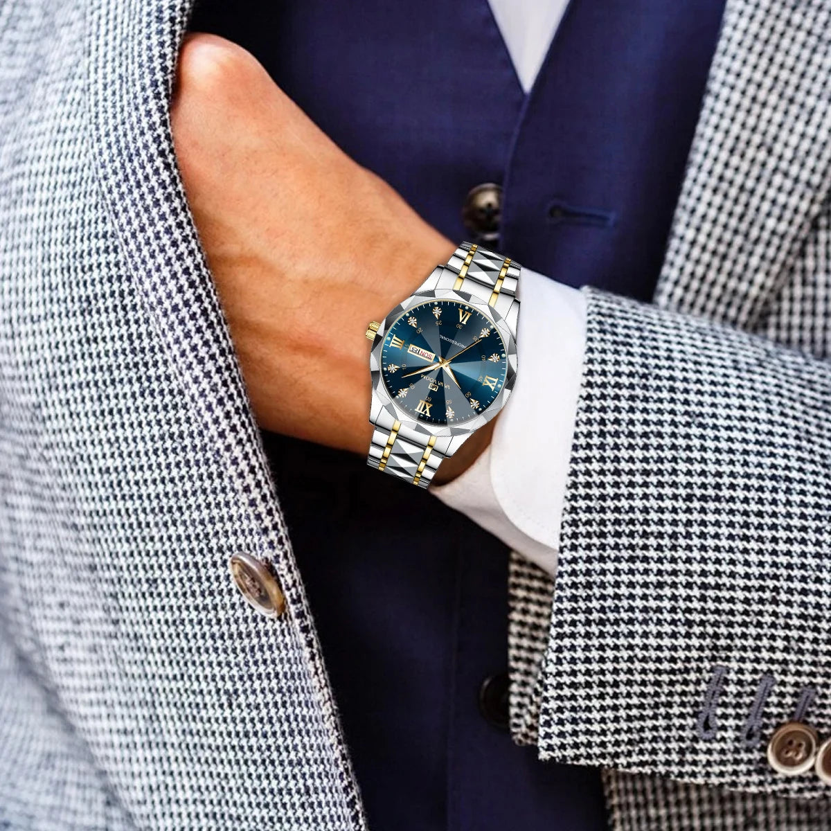 Relógio VILLTRUM Monarch Blue – Diamond Steel Luxury
